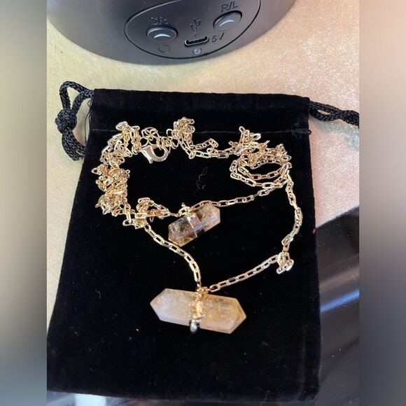 Brazilian Natural Citrine Double Layer Necklace 21-23” in Goldtone 11.50ctw - Picture 11 of 12